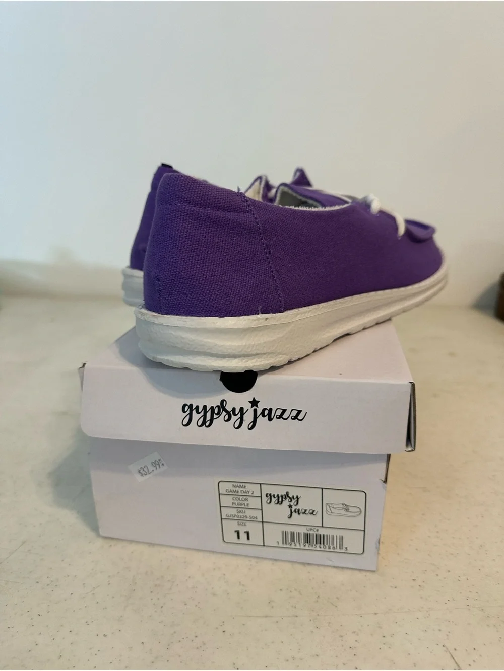 Gypsy Jazz Womens Purple Canvas Sneakers